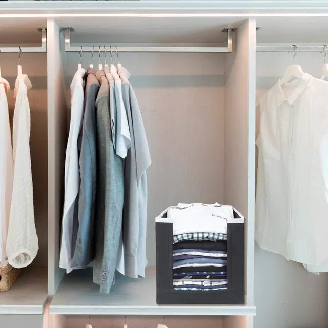 Closet Organizer-Foldable Shirts and Clothing Organizer Stackers(Pack of 3) Assorted Color